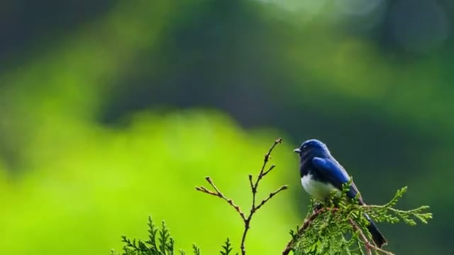 Blue and white bird
